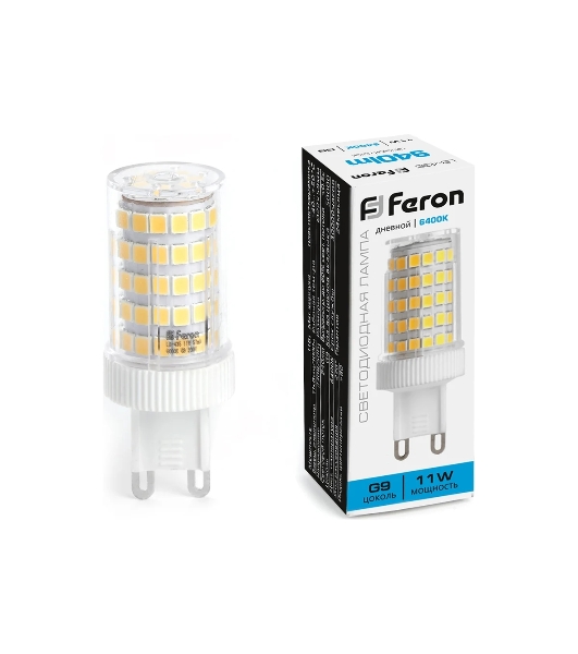 Лампа светодиодная Feron LB-435 11Вт 230В G9 дневной капсульная