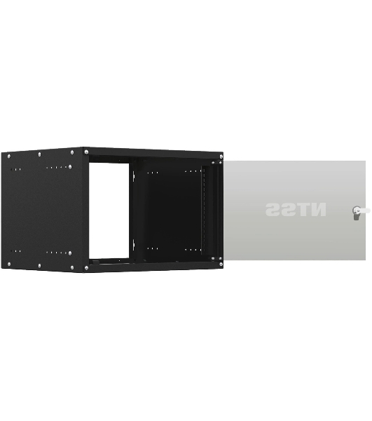 Шкаф коммутационный NTSS Lime (NTSS-WL6U5545GS-BL) настенный 6U 550x450 мм пер. дв. стекл несъемн. бок. пан. 30 кг черный 370 мм 9.6 кг 110 град. 370 мм IP20 сталь