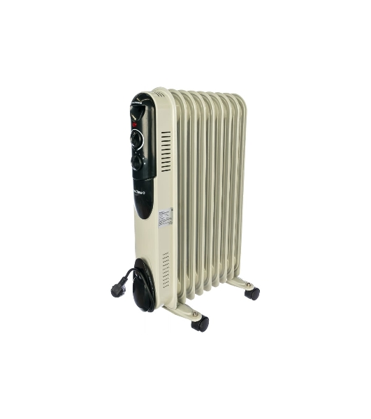 Обогреватель масляный Neoclima NC 9309, белый/черный, 2000 Вт, 25 м2, термостат