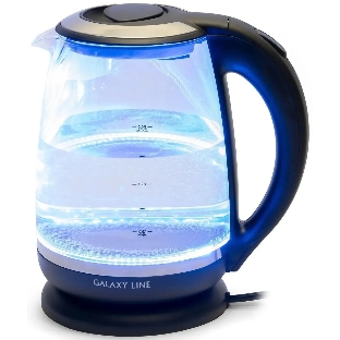 Чайник электрический Galaxy Line GL 0559, черный, стекло, 2200 Вт, 2 л