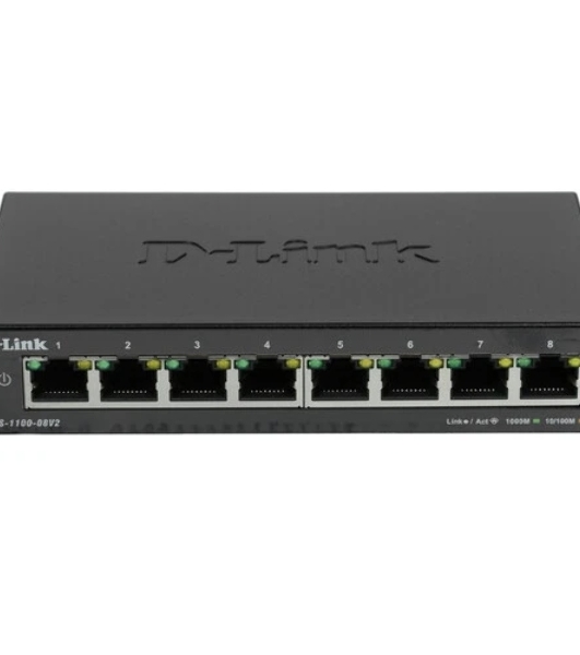 Коммутатор D-Link DGS-1100-08V2/A1A, 8×1 Гбит/с, настраиваемый