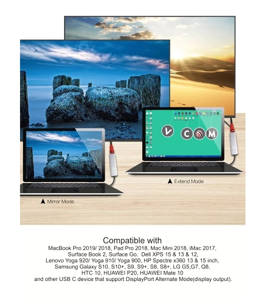 Кабель USB3.1 CM-HDMI 1.8M CU423MC-1.8M VCOM