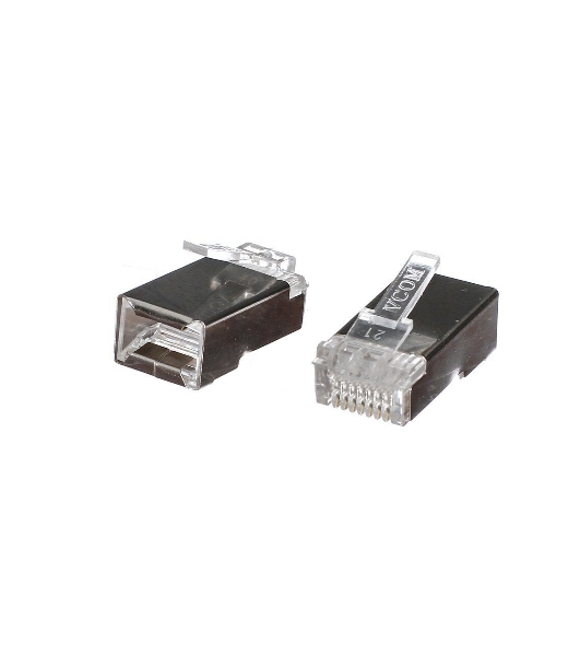 Коннектор VCOM RJ-45 для FTP кабеля 5 кат. экранированный, 100 шт,