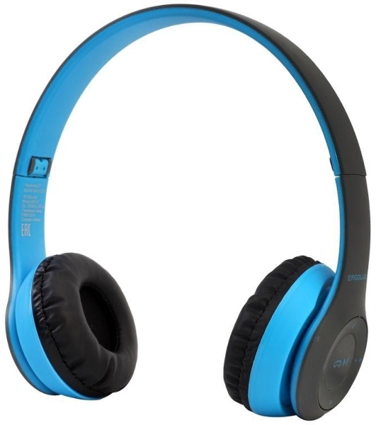 Беспроводные/проводные наушники Ergolux ELX-BTHP01-C06 синий, накладные, Bluetooth + проводной, до 8 ч