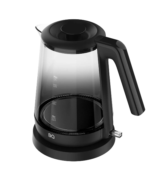 Электрочайник BQ KT1000G черный, 1.7 л, 2200 Вт, скрытый нагревательный элемент