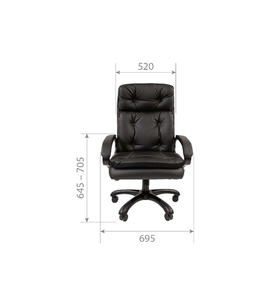 Кресло Chairman 442 черный, экокожа, 120 кг
