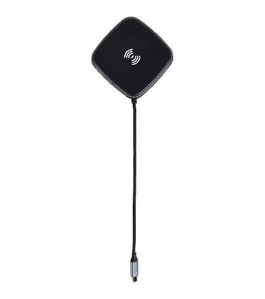 Многофункциональная док-станция Intrend ITACS-9W Type-C с беспроводной зарядкой 3 встроенных высокоскоростных USB 3.0, встроенный высокоскоростной TF и SD карт ридер, разъем RJ-45 для подключения к локальной сети HDMI 4K/30Hz, 60W Power Delivery порт,