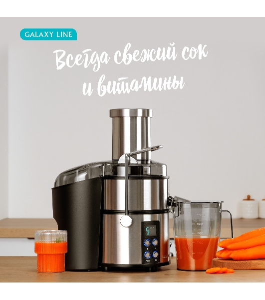 Соковыжималка центробежная Galaxy Line GL 0808 1500Вт рез.сок.:1100мл. серебристый