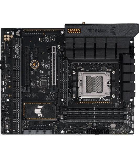 Материнская плата ASUS TUF GAMING B650-PLUS WIFI, AM5, AMD B650, 4xDDR5, 4xSATA, 3xM.2, 1xPCI-E 4.0 x16, 1xPCI-E 4.0 x4, 2xPCI-E x1, 1xHDMI, 1xDP, 1x 2.5Gb LAN, 2xUSB-A 3.2 Gen 2, 4xUSB-A 2.0, 1xUSB-C 3.2 Gen 2, 5x3.5 мм, 7.1, ATX