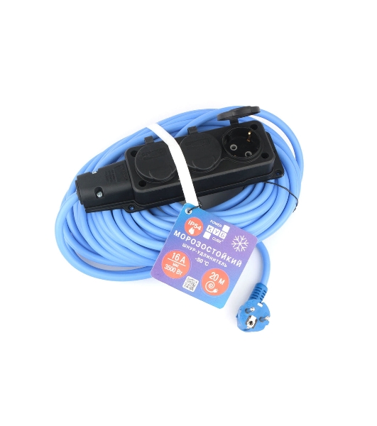 Морозостойкий удлинитель PC 16А, 3 р 20 м 3x2,5 IP54/PC-3GF-R-20(IP)