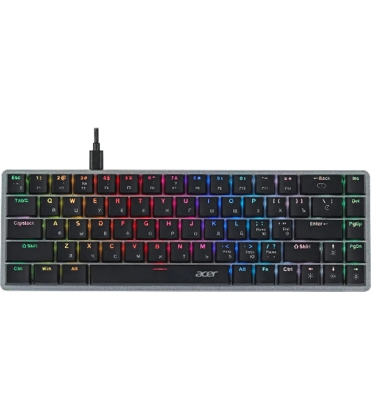 Клавиатура проводная Acer OKW302 (ZL.KBDCC.01C), USB, серебристый