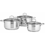 Набор посуды Lara LR02-81 Standart 6пр. LR02-81 Набор посуды Lara Standart (2.3 л + 4.5 л + 5.7 л) капсулированное индукционное дно, крышки, фото4