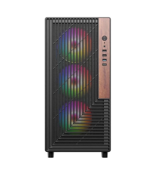 Компьютерный корпус ACD Citadel 101 ATX, черный, USB 3.0x1 + USB 2.0x2 + HD AUDIO, 1x12 см H1 argb fan at rear, 3x12см H1 argb fas at front, TG