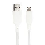 Кабель QUMO, MFI С48, USB-A на Apple 8 pin, силиконовый, 1м, 2,4A, 5V, 12W (белый), фото 1