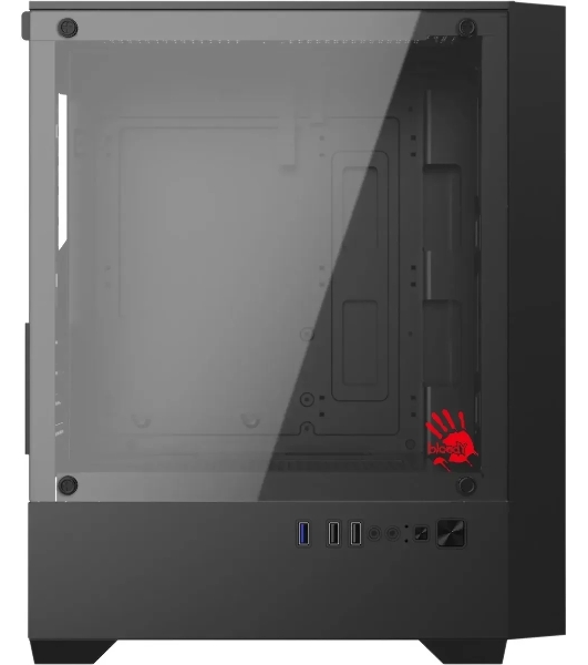 Компьютерный корпус Bloody CC-123 черный без БП mATX 8x120мм 2xUSB2.0 1xUSB3.0 audio bott PSU