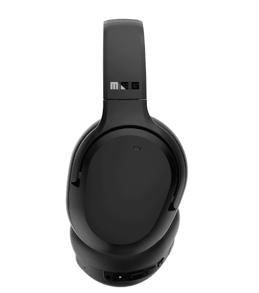 Беспроводные наушники MEG HEA400BL, Bluetooth 6.0, до 75 ч, ANC Hybrid, Multipoint, черный