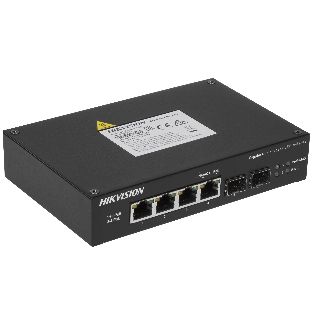 Коммутатор Hikvision DS-3T0506HP-E/HS, 4×1 Гбит/с PoE+ + 2×1 Гбит/с SFP, неуправляемый