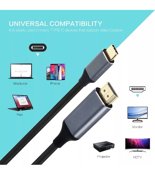Кабель USB3.1 CM-HDMI 1.8M CU423MC-1.8M VCOM
