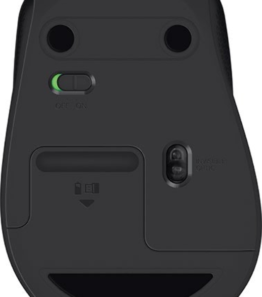 Мышь беспроводная Logitech M330 SILENT PLUS черный, 1000 dpi, радиоканал, USB, кнопки - 3