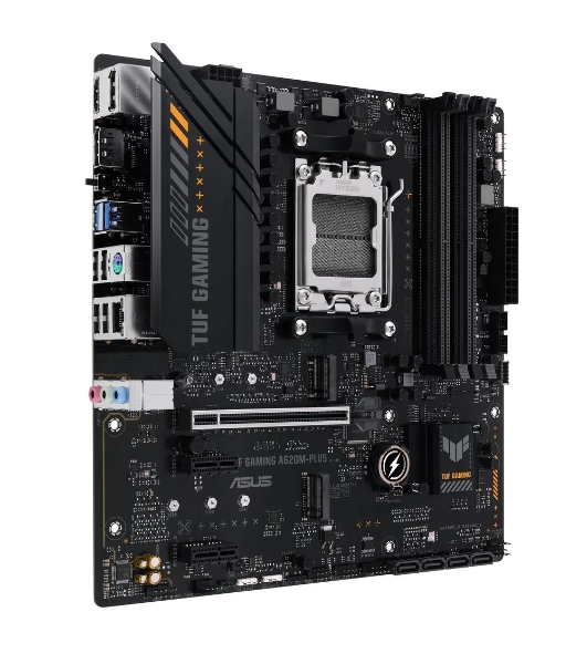 Материнская плата ASUS TUF GAMING A620M-PLUS, AM5, AMD A620, 4xDDR5, 4xSATA, 2xM.2, 1xPCI-E 4.0 x16, 2xPCI-E x1, 2xDP, 1xHDMI, 1x 2.5Gb LAN, 2xUSB-A 3.2 Gen 1, 4xUSB-A 2.0, 3x3.5 мм, 7.1, Micro-ATX