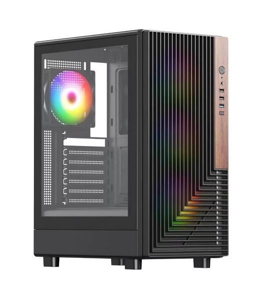 Компьютерный корпус ACD Citadel 101 ATX, черный, USB 3.0x1 + USB 2.0x2 + HD AUDIO, 1x12 см H1 argb fan at rear, 3x12см H1 argb fas at front, TG