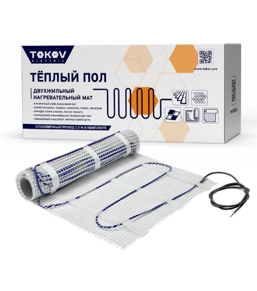Комплект 'Теплый пол' (мат) TOKOV ELECTRIC 150Вт/кв.м 12кв.м