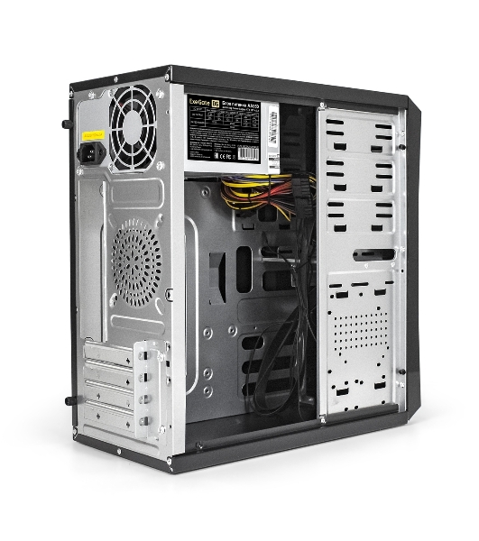 Компьютерный корпус Minitower ExeGate BA-201-UNS500 (mATX, БП UNS500 с вент. 12см, 2хUSB, аудио, черный)