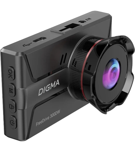 Видеорегистратор Digma FreeDrive 300DW, 2560x1440, 3', с камерой заднего вида, Wi-Fi, G-сенсор, датчик движения