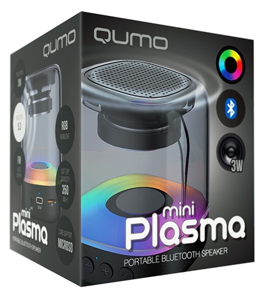 Акустическая система QUMO Plasma mini ВТ 0081 3 ВТ объемное звучание RGb