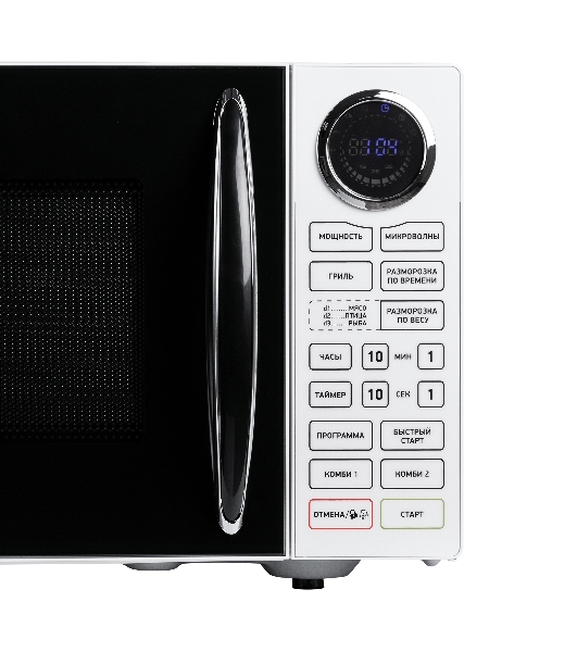 Микроволновая печь BBK 23MWG-930S/BW белый/черный, 23 л, 900 Вт, переключатели - сенсор
