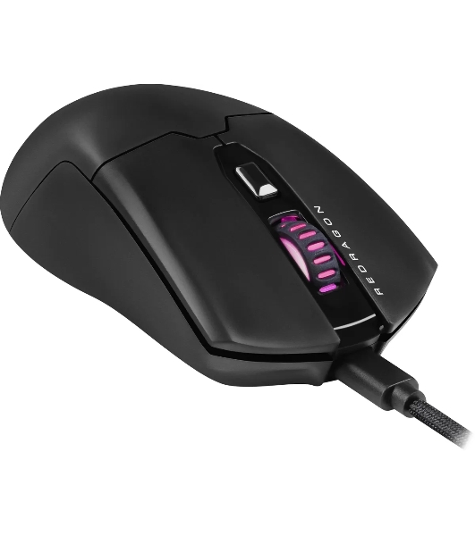 Мышь проводная игровая Redragon FYZU черная (USB, Pixart P3395, Huano, 6 кн., 26000 Dpi, RGb подсветка)