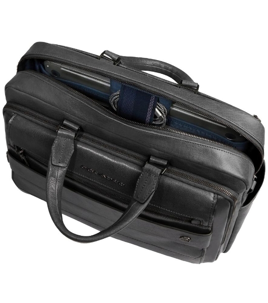 Деловая сумка мужская Piquadro Solm CA7025S141/N с отделением для ноутбука 14' черная натур.кожа