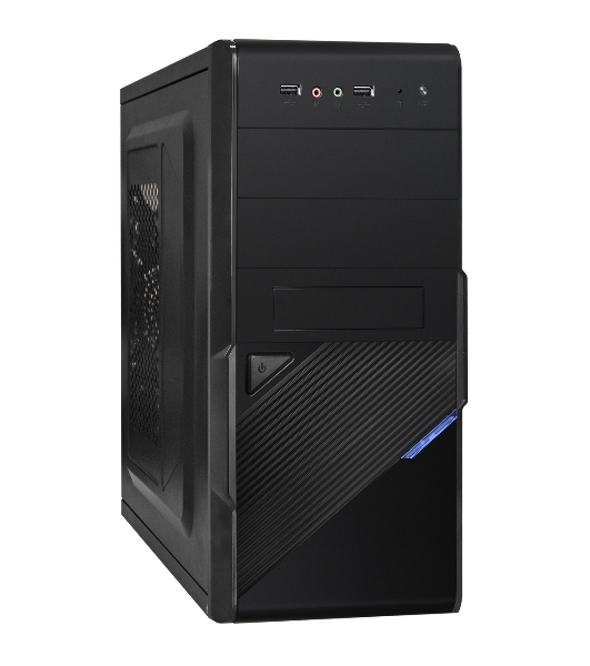 Компьютерный корпус Minitower ExeGate BA-201-UNS500 (mATX, БП UNS500 с вент. 12см, 2хUSB, аудио, черный)