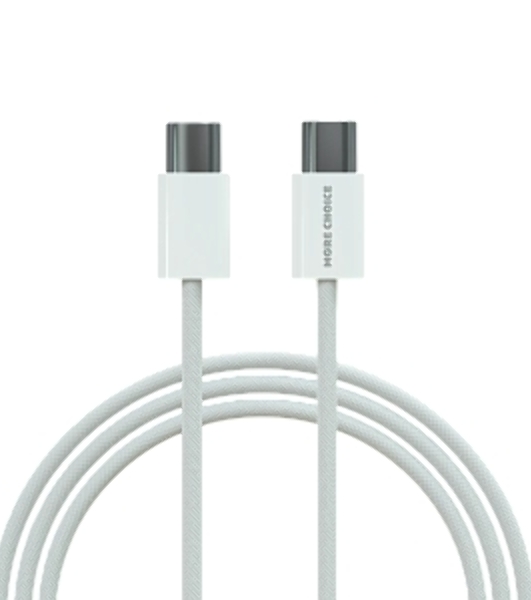 Кабель MORE CHOICE (4620202550361) K75a нейлон USB 3.0A PD 60W для Type-C Type-C 1м белый