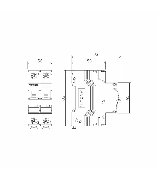 Автоматический выключатель Werkel 2P  40 A  C  4,5 кА W902P404