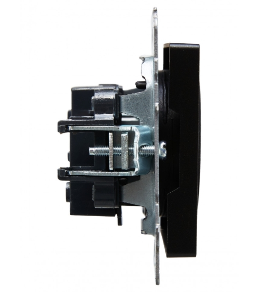 Розетка 1-местная IEK BRITE РС10-1-0-БрЧ (BR-R10-10-K02) без заземления, без защитных шторок, 10А, черный