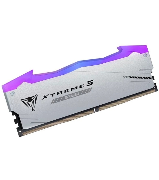 Оперативная память Patriot Viper Xtreme 5, DDR5, 48GB (2x24GB), 8000MHz, CL38, DIMM, с радиаторами, RGB, серебристый