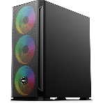 Компьютерный корпус SOEYI 'AX1-B10 SOEYI ATX case with черный coating front panel with flat small mesh, without', фото4