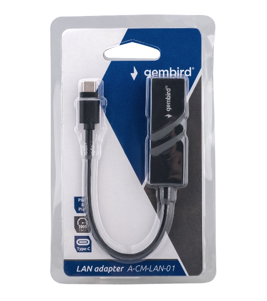 Сетевой адаптер Ethernet Gembird A-CM-LAN-01 USB C-type - Fast Ethernet adapter