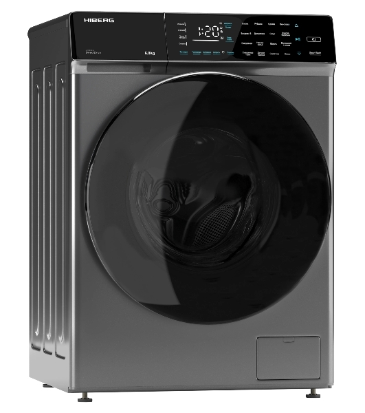 Стиральная машина HIBERG i-DDQ9 - 612 Sd серая, загрузка фронтальная 6кг, 1200 об/мин., класс: A+++