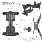 Кронштейн для телевизора Arm media COBRA-45 new черный 4 шт/уп. 22'-65', max 45 кг, 4ст св., нак. + 5° -10°, пов. 160°, от ст. 45-495 мм., max VESA 400x400, фото3