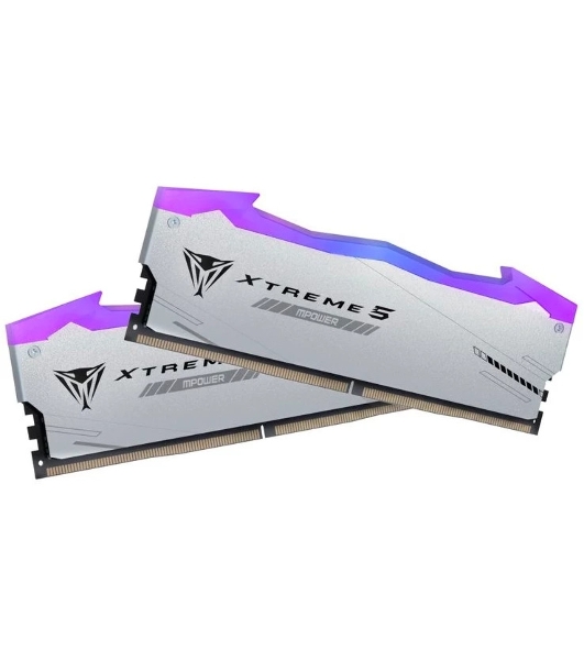 Оперативная память Patriot Viper Xtreme 5, DDR5, 48GB (2x24GB), 8000MHz, CL38, DIMM, с радиаторами, RGB, серебристый