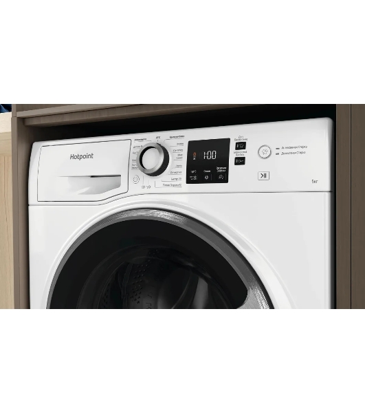 Стиральная машина Hotpoint NUS 5015 S RU белый, загр.фронтальная, макс.: 5 кг, 1000 об/мин, класс: А