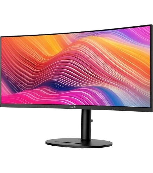 Монитор 34' MSI Modern MD342CQP VA 3440x1440, 120 Гц, 4 мс, 21:9, 300 кд/м², 2xHDMI 2.0b, DP 1.4a, USB-C, USB Hub (2x USB 3.0), 3.5 Jack, динамики (2x3 Вт), Adaptive-Sync, изогнутый экран (1500R), черный