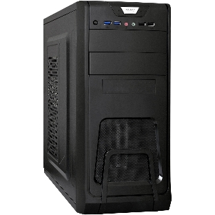Компьютерный корпус Miditower ExeGate CP-603-UNS450 (ATX, БП UNS450 с вент. 12см, 2хUSB, аудио, черный)