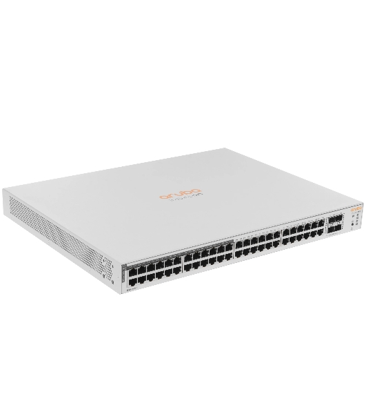 Коммутатор HPE Aruba Instant On 1830 48G 24p Class4 PoE 4SFP 370W, 24×1 Гбит/с PoE+ + 4×1 Гбит/с SFP, настраиваемый