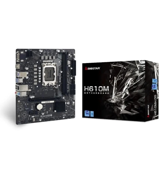Материнская плата Biostar H610MH D5, LGA 1700, Intel H610, 2xDDR5, 4xSATA, 1xM.2 PCIe 3.0 x4, 1xPCIe 4.0 x16, 1xPCIe x1, 1xHDMI, 1xVGA, 1x 1Gb LAN, 4xUSB-A 2.0, 2xUSB 3.2 Gen 1, 3x3.5 мм, mATX