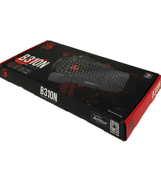 Клавиатура проводная A4Tech Bloody B310N черный USB Multimedia for gamer LED (подставка для запястий) (B310N)