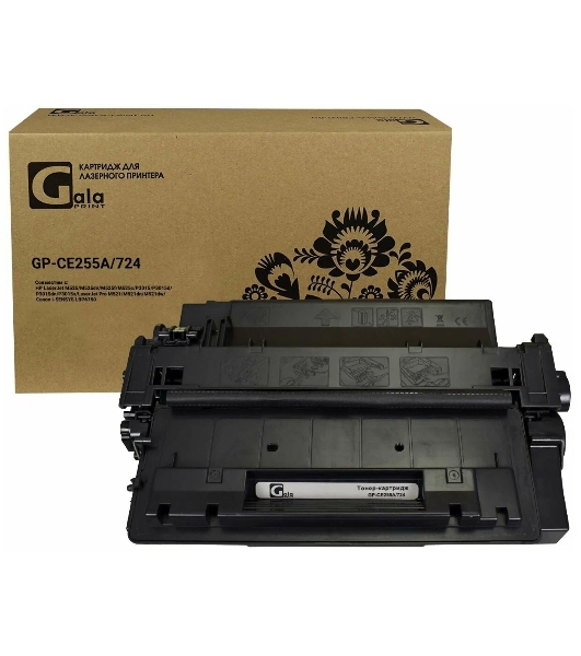 Картридж лазерный GalaPrint GP-CE255A/724 черный (6000 стр.) для HP LJ P3010/3015d/3015dn/3015n/3015x/3016/MFP M525/Canon LBP6750dn/6780x