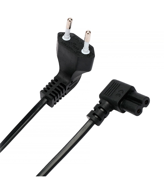 Кабель питания Cablexpert PC-184A-VDE-1.8M CEE 7/16-C7, 2x0.75мм2, 2.5А, VDE, угл.разъемы, 1.8м, черный, пакет